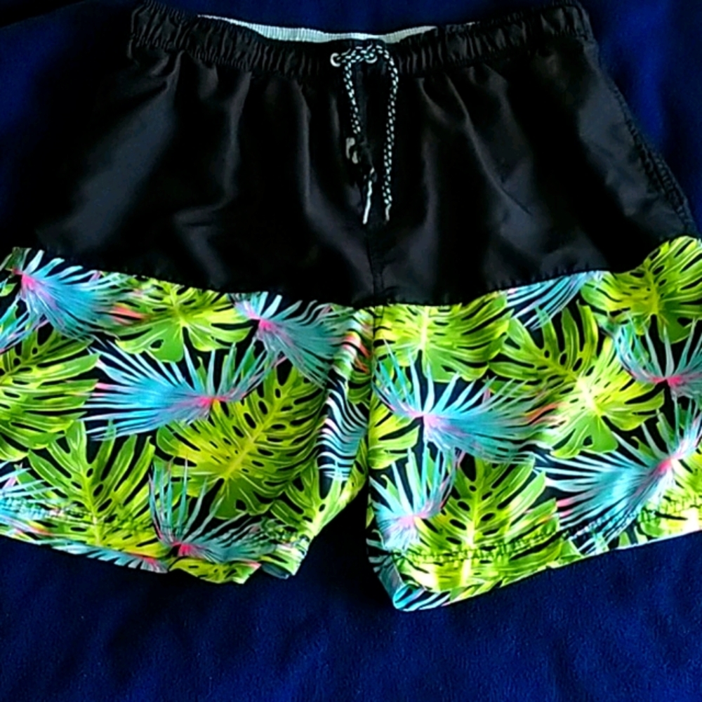 Faded Glory Tropical Print Swim Trunks